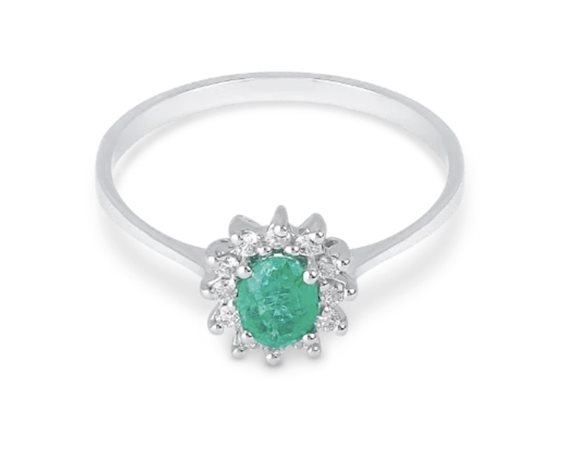 Ring Demetra Woman Diana in Gold Smeraldo 0.40 Ct 9K.119.S.040.012.W - 9K.119.S.040.012.W